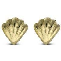 The Love Collection Sterling Silver Gold Plated Shell Stud Earrings