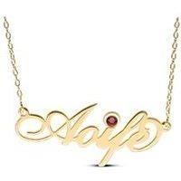 The Love Collection Gold Plated Silver Personalised Birthstone Necklace - September