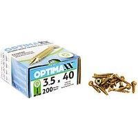 Optimaxx PZ Countersunk Wood Screws 3.5 x 40mm 200 Pack (575TY)