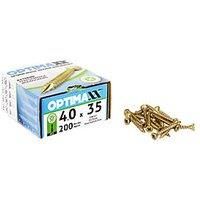 4.0 Optimaxx Extreme Performance Wood Screws 200PC Box (4.0x35mm, Zinc Plate & Yellow Passivated, Pozi Wood Screws)