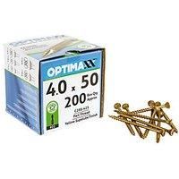 4.0 Optimaxx Extreme Performance Wood Screws 200PC Box (4.0x50mm, Zinc Plate & Yellow Passivated, Pozi Wood Screws)