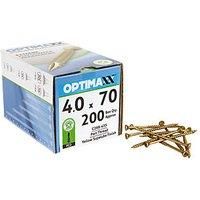 Optimaxx PZ Countersunk Passivated Double Reinforced Wood Screw - 4 x 70mm - Pack of 200