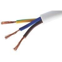 Time 3093Y White 3-Core 1mm Heat Resistant Cable 25m Drum (339PF)