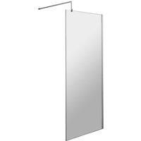 Nuie Fajardo 8mm Tempered Glass Wet Room Screen Nuie Size: 1850mm H x 798mm W  - Size: 1850mm H x 898mm W