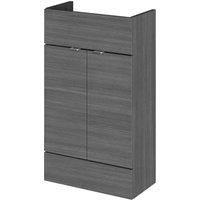 Hudson Reed 500Mm Vanity Unit - Compact - Grey Woodgrain