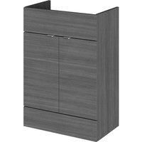 Hudson Reed 600Mm Vanity Unit - Grey Woodgrain