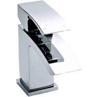 Nuie Vibe Mini Mono Basin Mixer Tap with Push Button Waste Chrome Bathroom