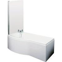 Nuie 1500mm B Shaped Left Hand Bath Set - White