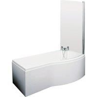 Nuie b-Shaped Shower Bath Front Panel Screen 1500mm x 735mm/800mm RH