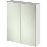 Hudson Reed Athena OFF117 Quartet £ Modern Bathroom Wall Hung Contemporary Double Mirror Cabinet, 600mm x 715mm x 184mm, Gloss White, 600mm