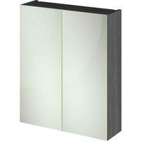 Hudson Reed Fusion 600Mm Mirror Unit 50 50 - Grey Woodgrain