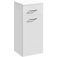 Nuie Laundry Basket Gloss White 350mm Floor Standing Modern Bathroom Furniture