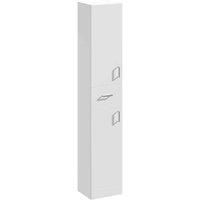 Nuie Mayford Double Door and Drawer Compact Tall Floor Standing Unit Gloss 350mm in White MFC