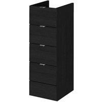 Hudson Reed Fusion 300Mm Drawer Unit - Black Woodgrain