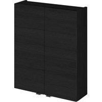 Hudson Reed Fusion Wall Unit 500mm Wide - Charcoal Black Woodgrain