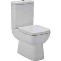 Bathroom Close Coupled Toilet Push Button Cistern & Soft Close Seat Ceramic