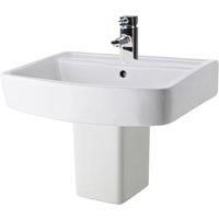 Nuie Bliss Basin and Semi Pedestal 520mm Wide - 1 Tap Hole