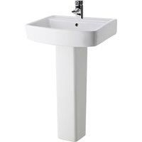 Nuie Bliss Basin and Full Pedestal 520mm Wide 1 Tap Hole