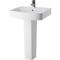 Nuie Bliss 600mm Basin with 1 Tap Hole and Full Pedestal - CBL010