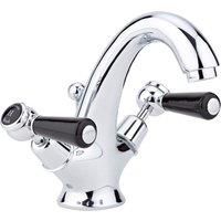 Hudson Reed BC405DL Mono Basin Mixer, Black, Dome Collar