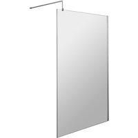 ETAL WRSG11 Semi-Framed Wetroom Screen with Support Bar Polished Chrome 1100mm x 1950mm (429RW)