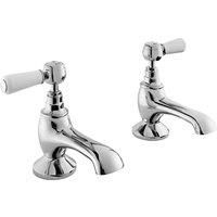 Hudson Reed White Topaz With Lever Bath Taps - Chrome / White