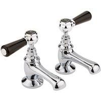 Hudson Reed Black Topaz With Lever Basin Taps - Chrome / Black