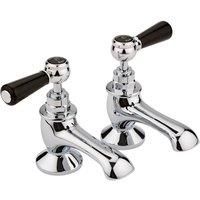 Hudson Reed Black Topaz With Lever Bath Taps - Chrome / Black