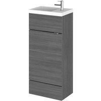 Hudson Reed Fusion Compact Vanity Unit & Basin 400mm - Anthracite Woodgrain