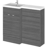 Hudson Reed Fusion 1000Mm Combination - Fd - Lh - Grey Woodgrain