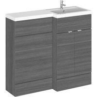 Hudson Reed Fusion 1000Mm Combination - Fd - Rh - Grey Woodgrain