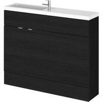 Hudson Reed Fusion Compact Charcoal Woodgrain Combination Unit 1000mm Wide