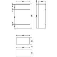 Hudson Reed Fusion Compact WC Unit Polymarble Worktop 500mm Charcoal Woodgrain