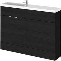 Hudson Reed Compact Combination Unit 600mm WC Unit 1200mm Charcoal Woodgrain