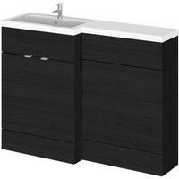 Hudson Reed Fusion Charcoal Woodgrain L-Shape Combination Unit 1200mm - LH