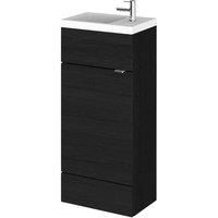 Hudson Reed Fusion Compact Vanity Unit & Basin 400mm - Charcoal Woodgrain