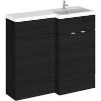 Hudson Reed Fusion RH Combination Unit 500mm WC Unit 1000mm Charcoal Woodgrain