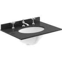 B C Designs BC Designs 600Mm Single Bowl Marble Top 3Th Black