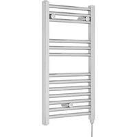 Nuie Radiator MTY150 | Modern Bathroom 200 Watt Heated Electric Ladder Towel Rail, 720mm x 400mm, Chrome