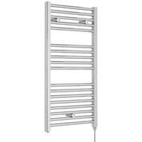 Nuie Radiator MTY151 | Modern Bathroom 300 Watt Heated Electric Ladder Towel Rail, 920mm x 480mm, Chrome