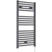 Nuie Spa Collection Vertical Electric Straight Towel Rail Anthracite 92cm H x 48cm W x 3cm D