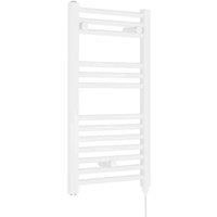 Nuie Radiator MTY156 | Modern Bathroom 300 Watt Heated Electric Ladder Towel Rail, 720mm x 400mm, White