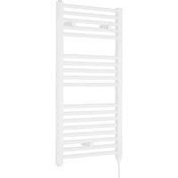 Nuie Electric Heated Ladder Towel Rail 920x480mm White Modern Bathroom Radiator