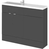 Hudson Reed Compact Combination Unit with Slimline Basin 1100mm Wide Gloss Grey
