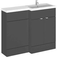 Hudson Reed Right Handed Combination Unit with L Shape Basin 1100mm Gloss Grey