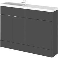 Hudson Reed Compact Combination Unit with 600mm WC Unit 1200mm Wide Gloss Grey