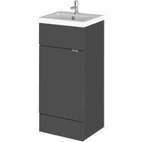 Hudson Reed Fusion 400Mm Fd Vanity Unit & Basin - Gloss Grey