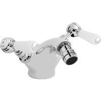 Hudson Reed Topaz Hexagonal Bidet Mixer Tap Lever Dual Handle White/Chrome
