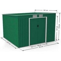 8' x 8' Lotus Hestia Pent Metal Shed with Foundation Kit (2.51m x 2.41m)
