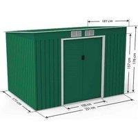 8' x 6' Lotus Hestia Pent Metal Shed with Foundation Kit (2.51m x 1.81m)